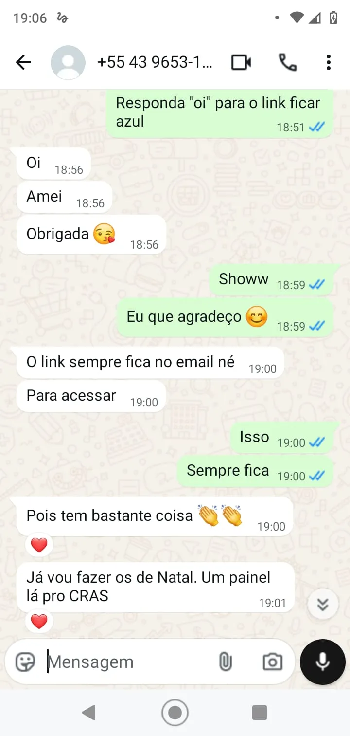 Print WhatsApp — Amei, tem bastante coisa
